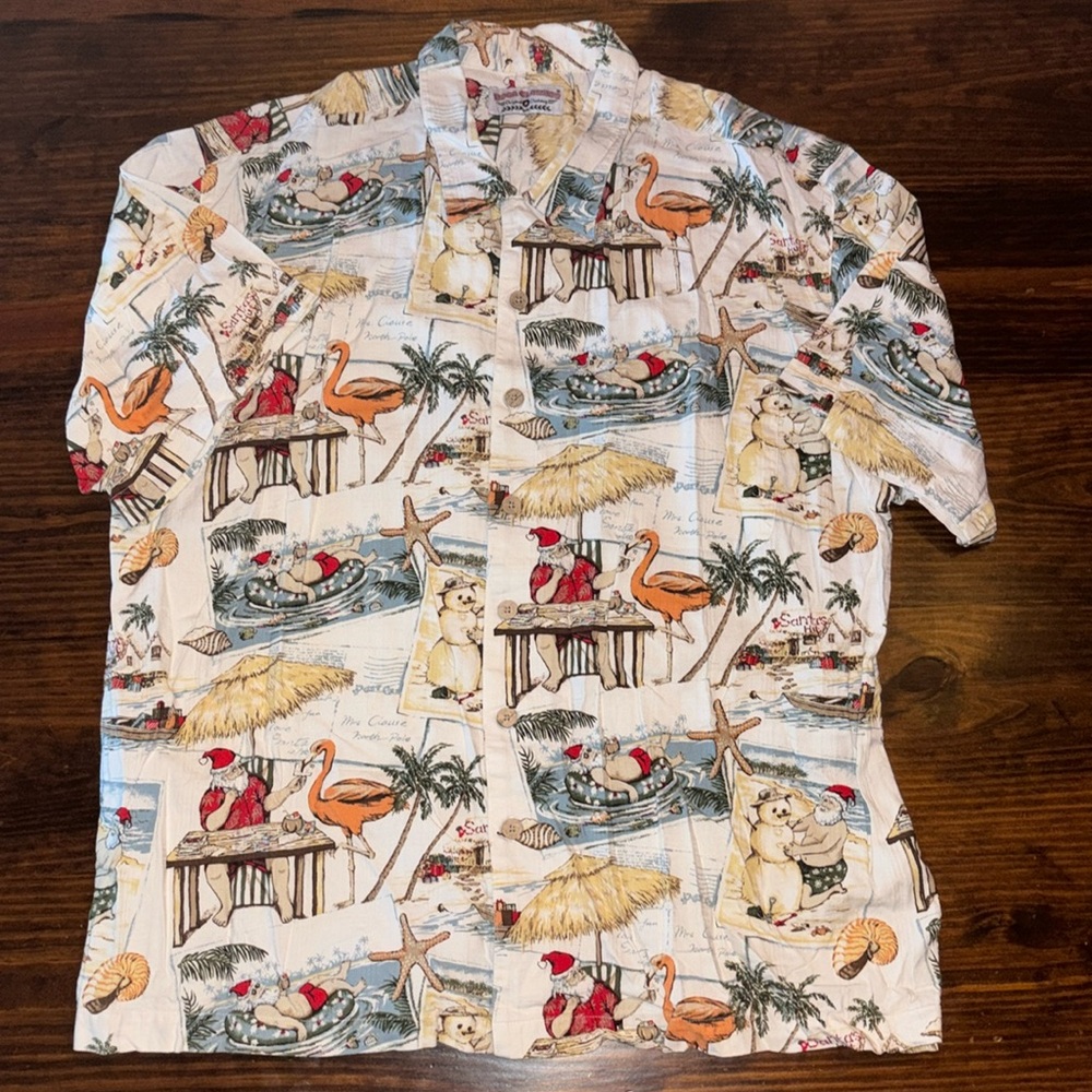 Santa Christmas Hawaiian Shirt Button Up